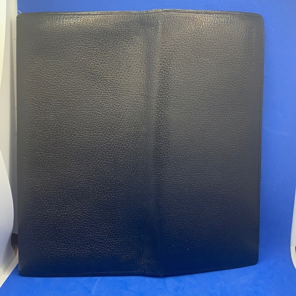 BURBERRY Nova Check Pattern‎ black Leather Continental Wallet vintage - Picture 6 of 9
